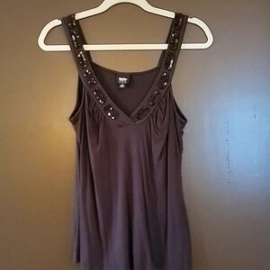 Mossimo Stretch Chocolate Brown Sleeveless Top Size Small